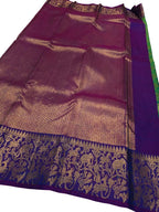 Green Kanjeevaram Handloom Pure Silk Saree - Luxurion World