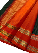 Green Kanjeevaram Handloom Pure Silk Saree - Luxurion World
