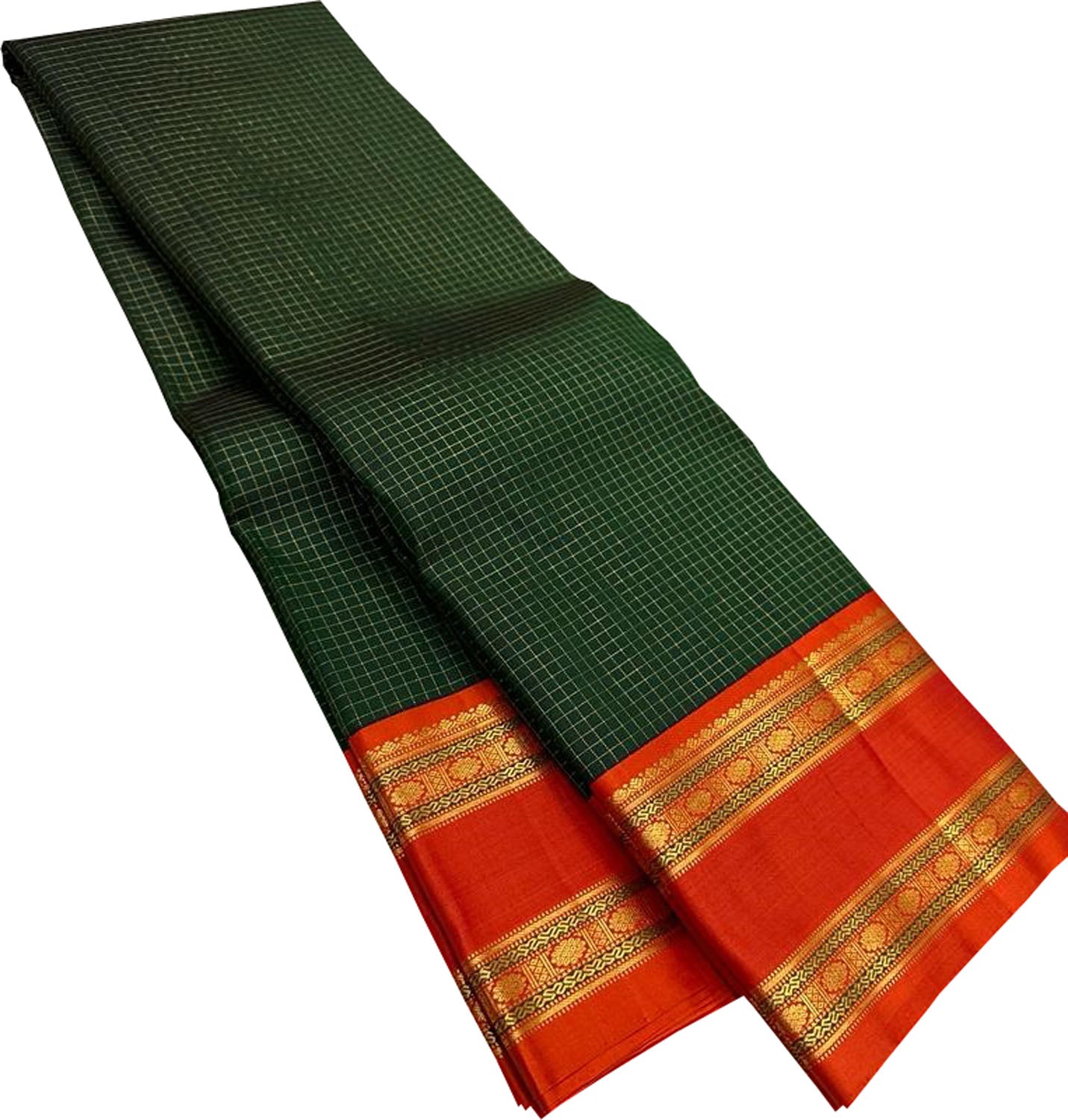 Green Kanjeevaram Handloom Pure Silk Saree - Luxurion World
