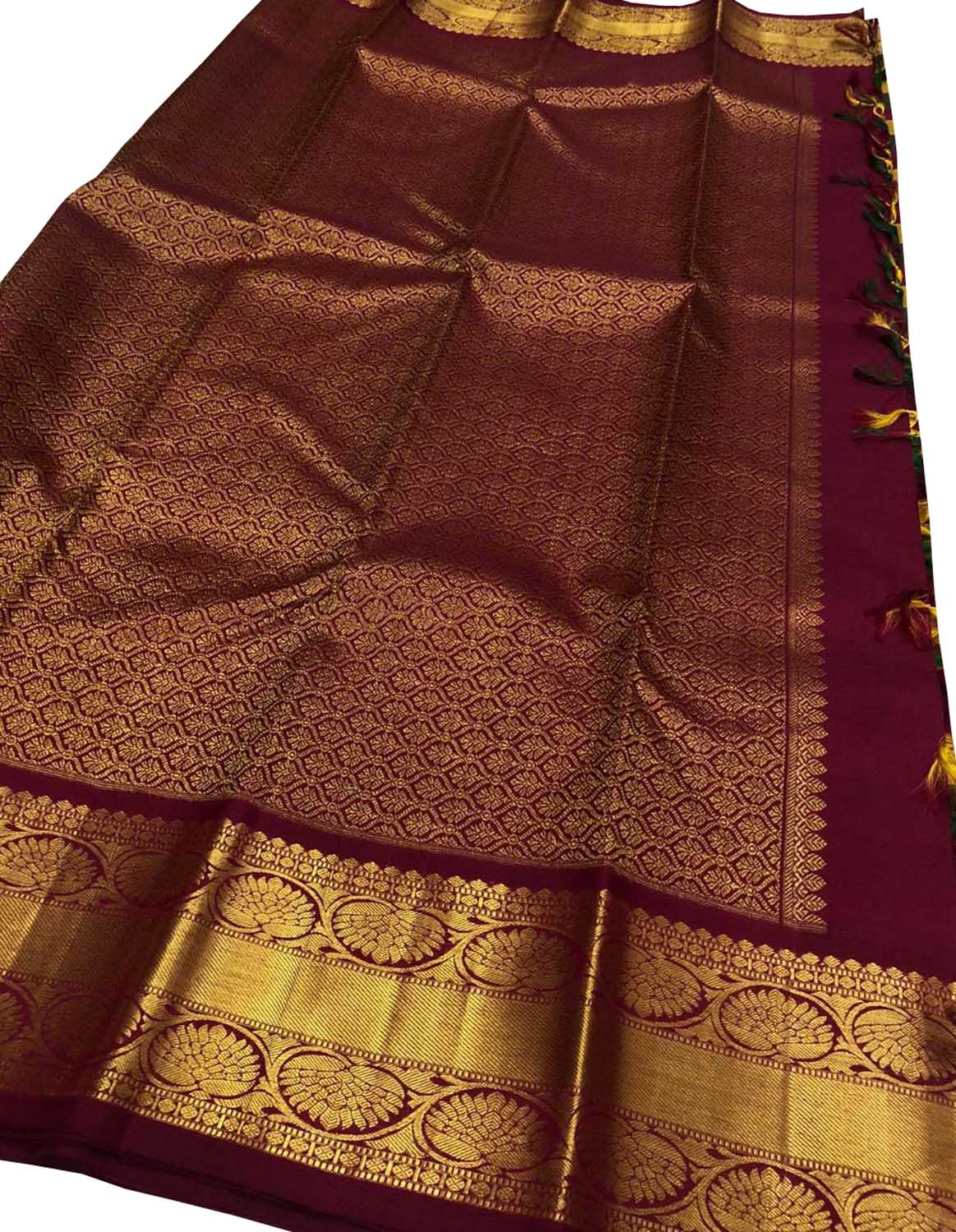 Multicolor Kanjeevaram Handloom Pure Silk Saree - Luxurion World