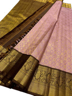 Pink Kanjeevaram Handloom Pure Silk Saree - Luxurion World
