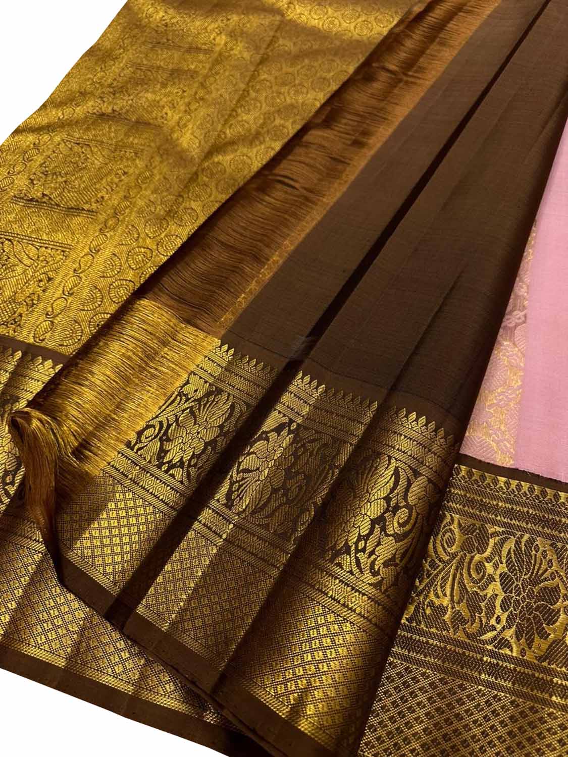 Pink Kanjeevaram Handloom Pure Silk Saree - Luxurion World