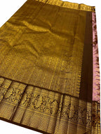 Pink Kanjeevaram Handloom Pure Silk Saree - Luxurion World
