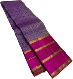Purple Kanjeevaram Handloom Pure Silk Saree - Luxurion World