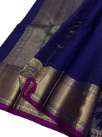 Blue Kanjeevaram Handloom Pure Silk Saree - Luxurion World