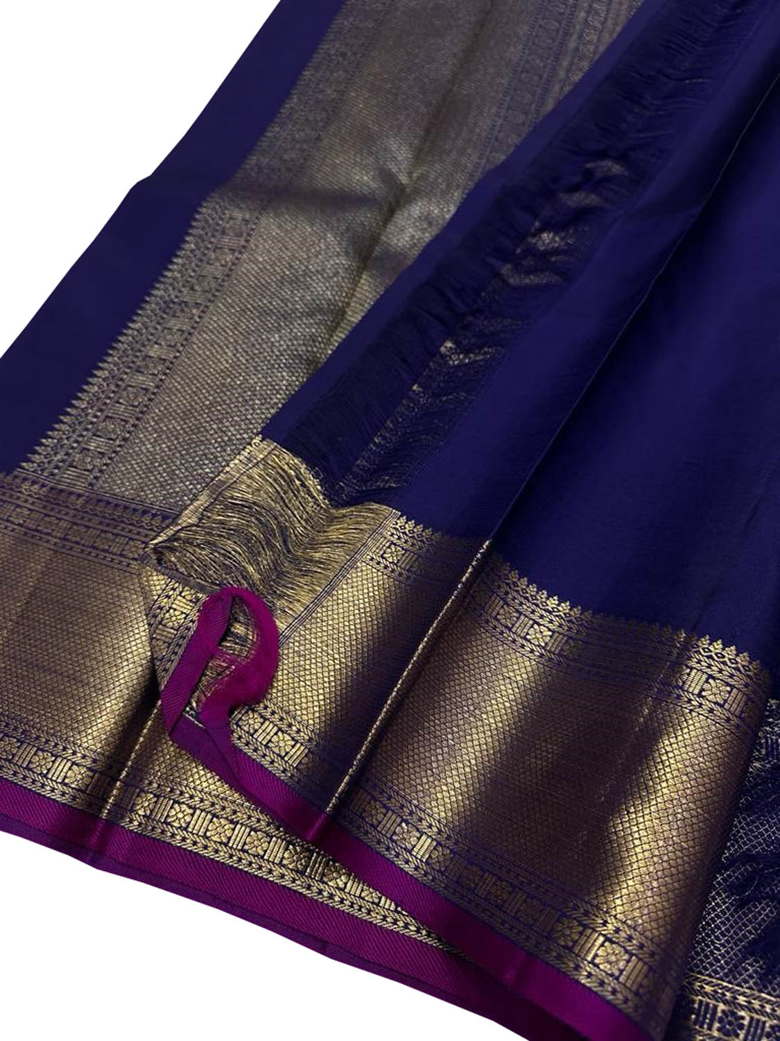 Blue Kanjeevaram Handloom Pure Silk Saree - Luxurion World
