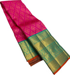 Exquisite Pink Kanjeevaram Handloom Silk Saree: Timeless Elegance - Luxurion World