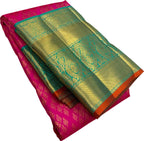 Exquisite Pink Kanjeevaram Handloom Silk Saree: Timeless Elegance - Luxurion World