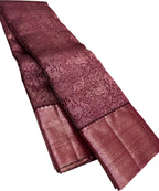 Elegant Maroon Kanjeevaram Handloom Pure Silk Saree - Luxurion World