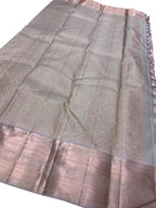 Elegant Grey Kanjeevaram Handloom Pure Silk Saree - Luxurion World
