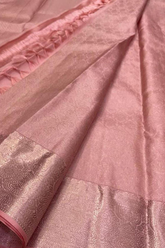 Exquisite Pink Kanjeevaram Handloom Pure Silk Saree: A Timeless Elegance - Luxurion World