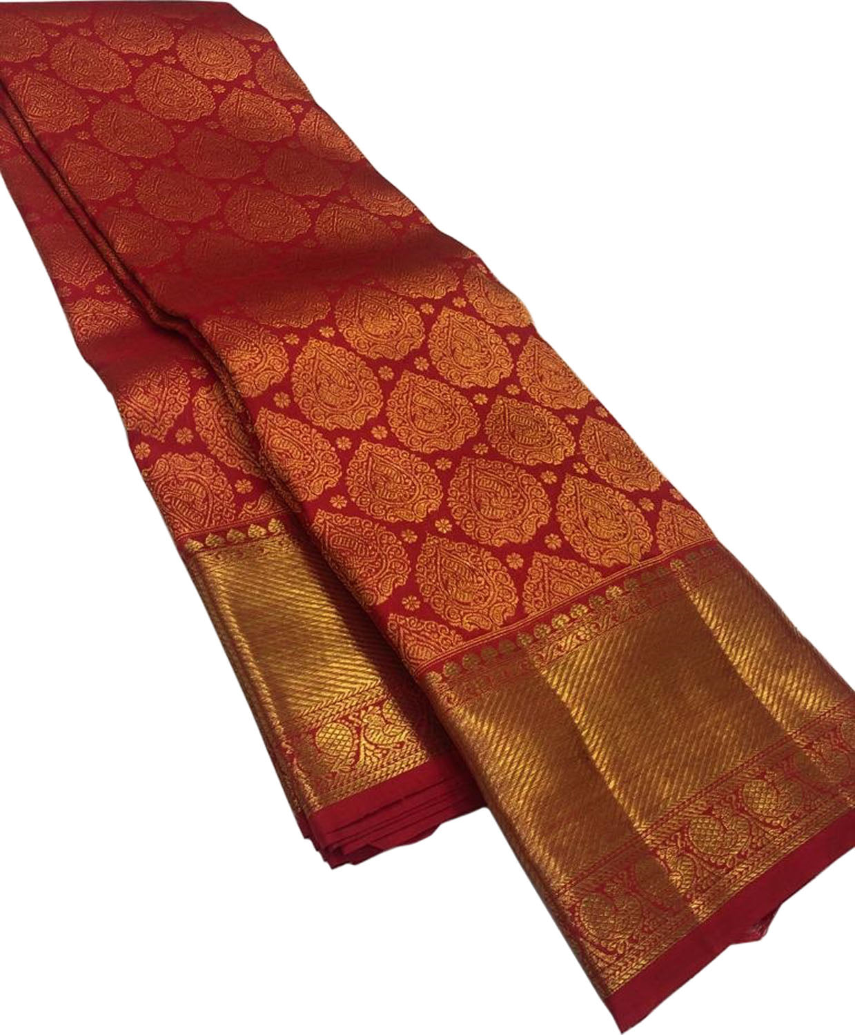 Exquisite Red Kanjeevaram Handloom Pure Silk Saree: Timeless Elegance - Luxurion World