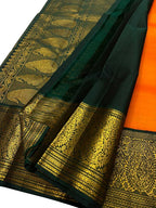 Exquisite Orange Kanjeevaram Handloom Pure Silk Saree: A Timeless Elegance - Luxurion World