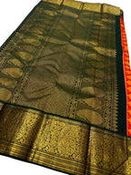 Exquisite Orange Kanjeevaram Handloom Pure Silk Saree: A Timeless Elegance - Luxurion World