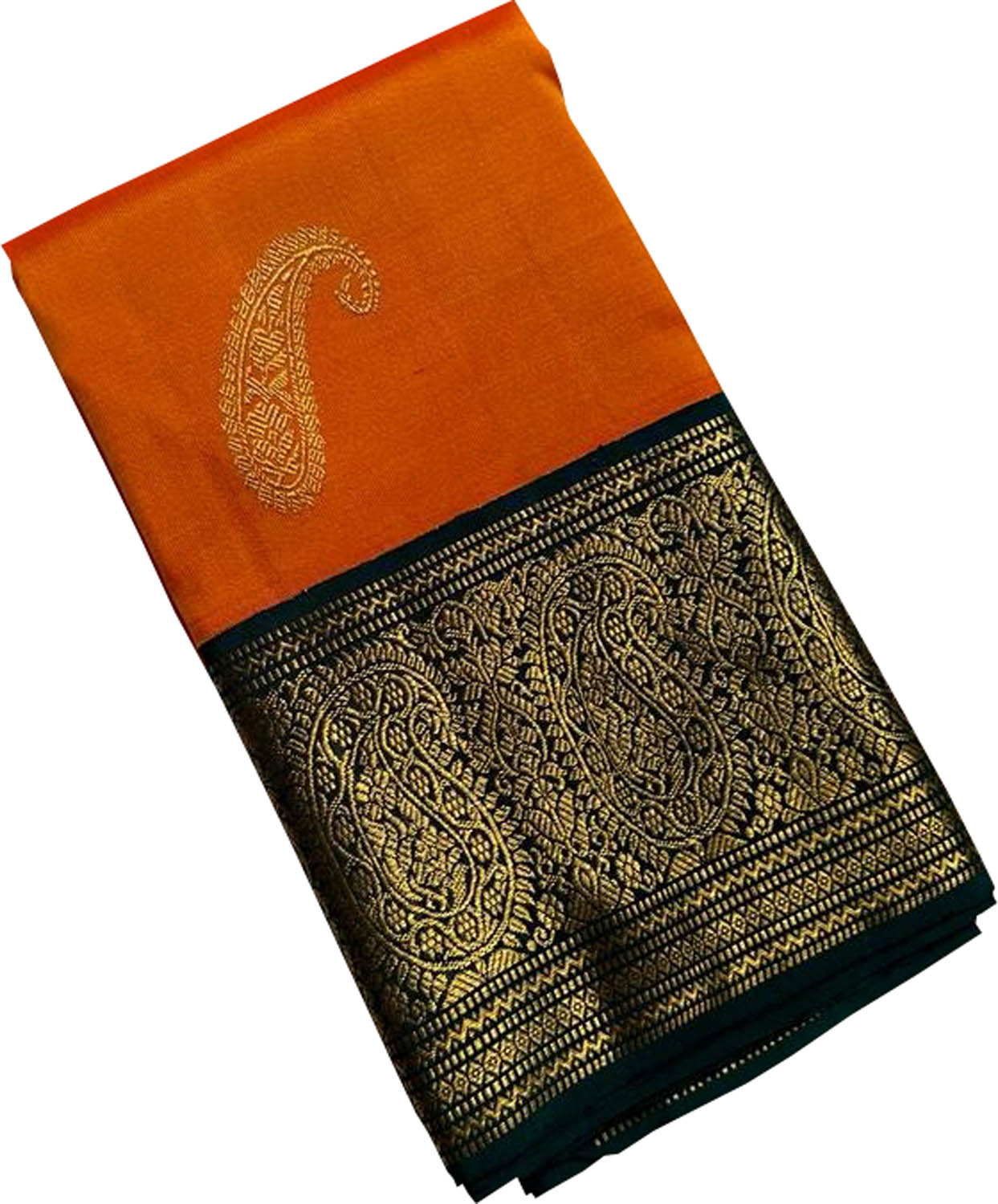 Exquisite Orange Kanjeevaram Handloom Pure Silk Saree: A Timeless Elegance - Luxurion World