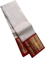 Elegant Off White Kanjeevaram Handloom Pure Silk Saree - Luxurion World