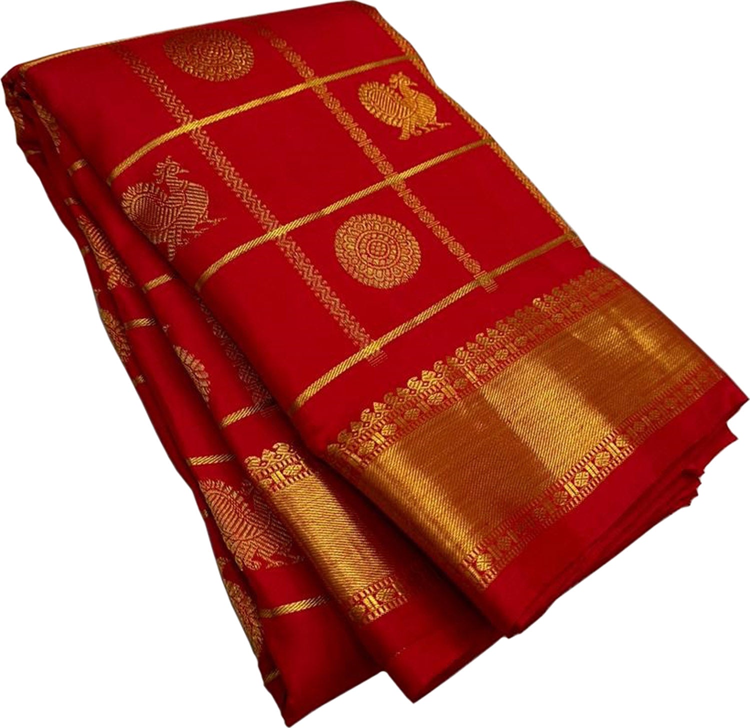 Exquisite Red Kanjeevaram Handloom Pure Silk Saree: Timeless Elegance - Luxurion World