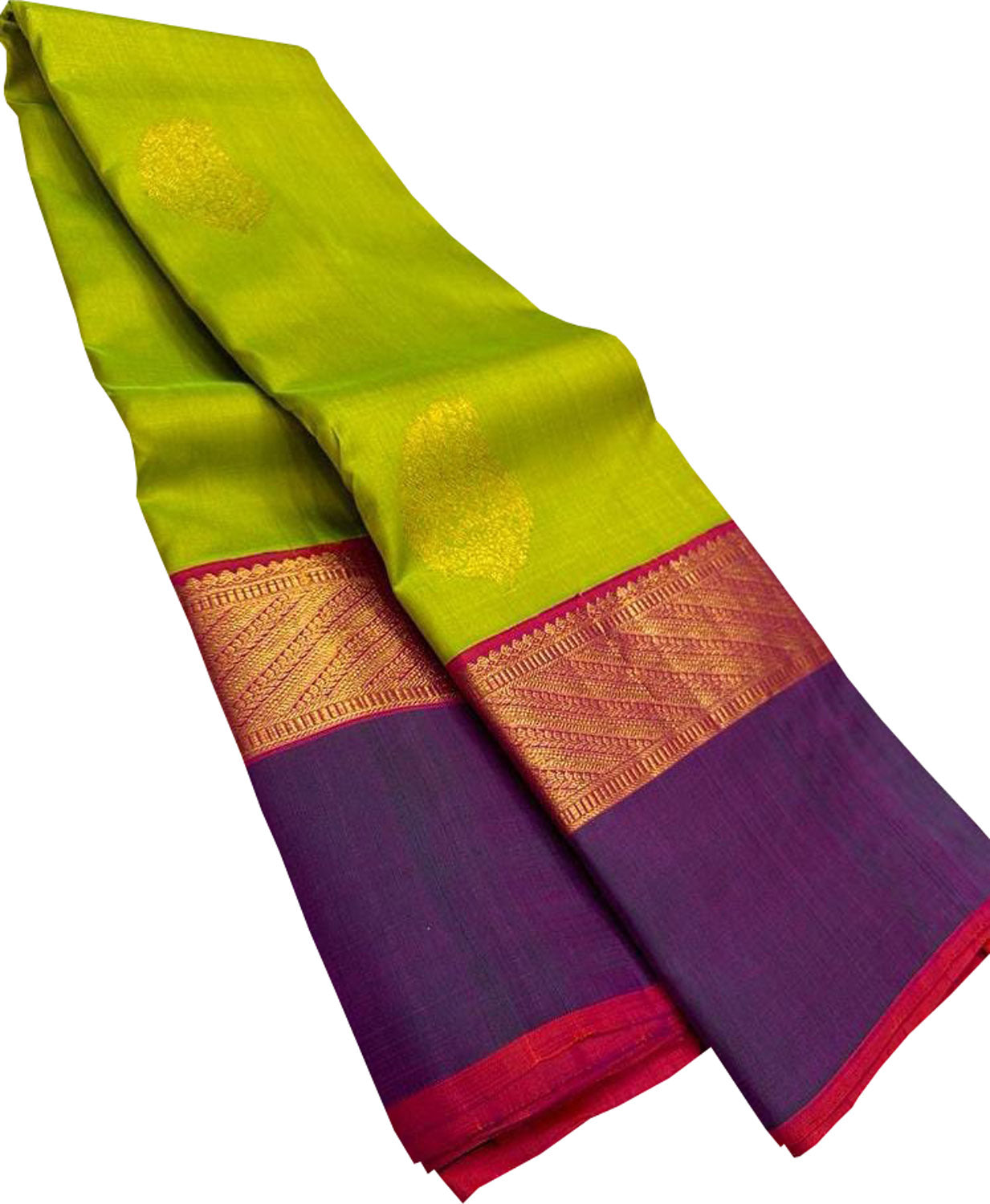 Exquisite Green Kanjeevaram Handloom Pure Silk Saree: Timeless Elegance - Luxurion World