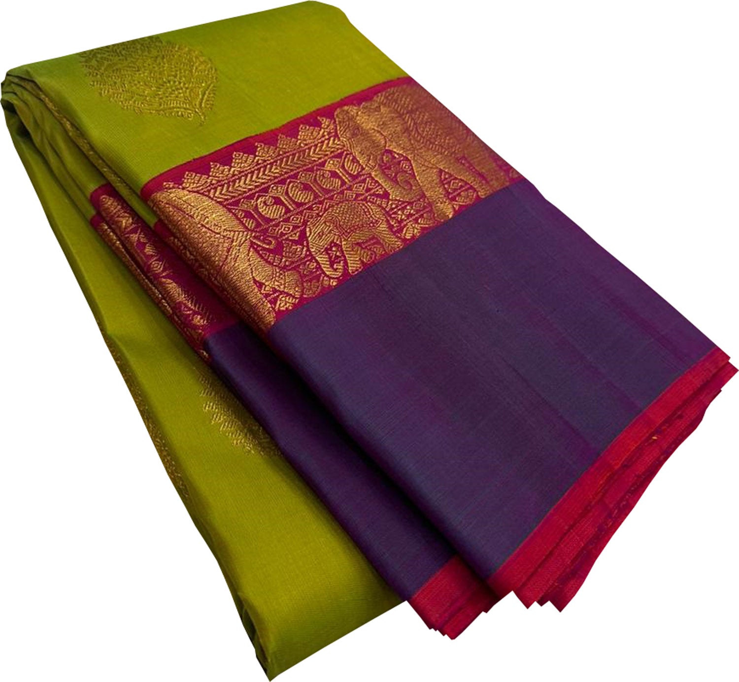 Exquisite Green Kanjeevaram Handloom Pure Silk Saree: Timeless Elegance - Luxurion World
