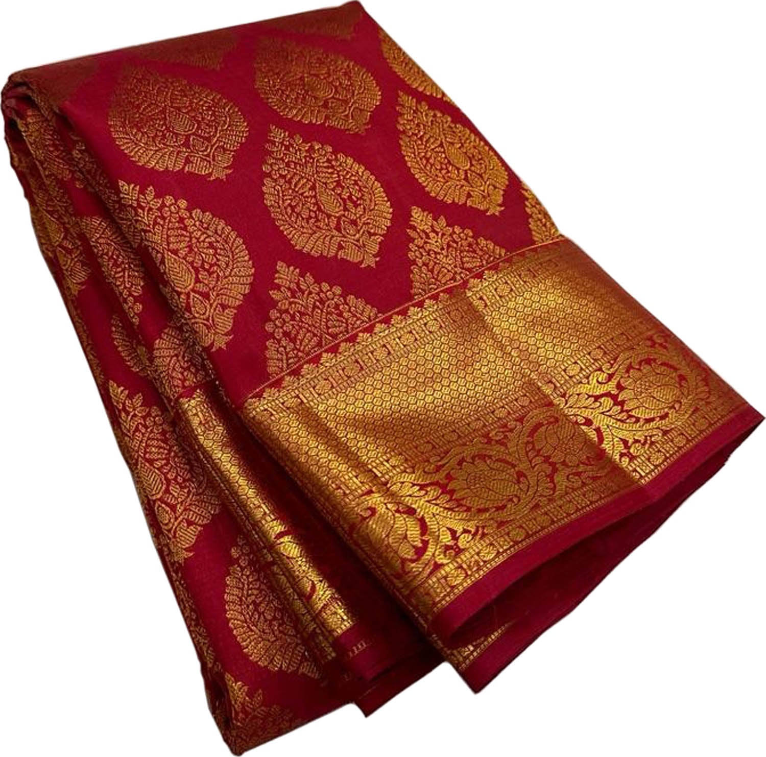 Exquisite Red Kanjeevaram Handloom Pure Silk Saree: Timeless Elegance - Luxurion World