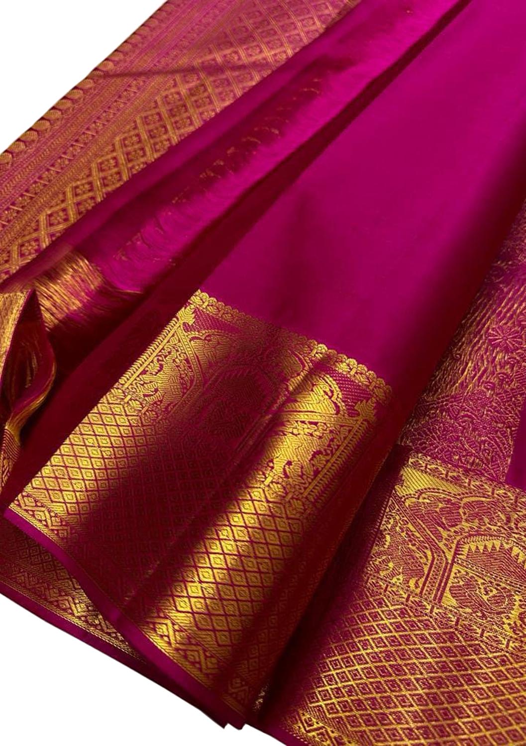 Exquisite Pink Kanjeevaram Handloom Pure Silk Saree: Timeless Elegance - Luxurion World