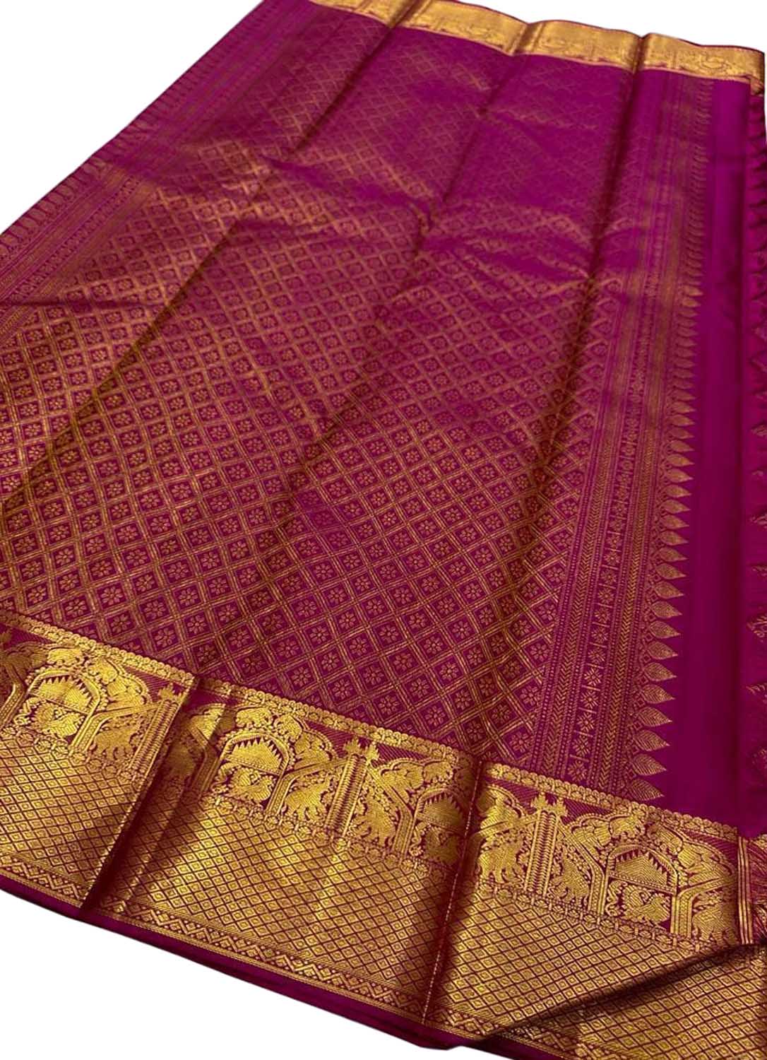 Exquisite Pink Kanjeevaram Handloom Pure Silk Saree: Timeless Elegance - Luxurion World
