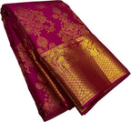 Exquisite Pink Kanjeevaram Handloom Pure Silk Saree: Timeless Elegance - Luxurion World