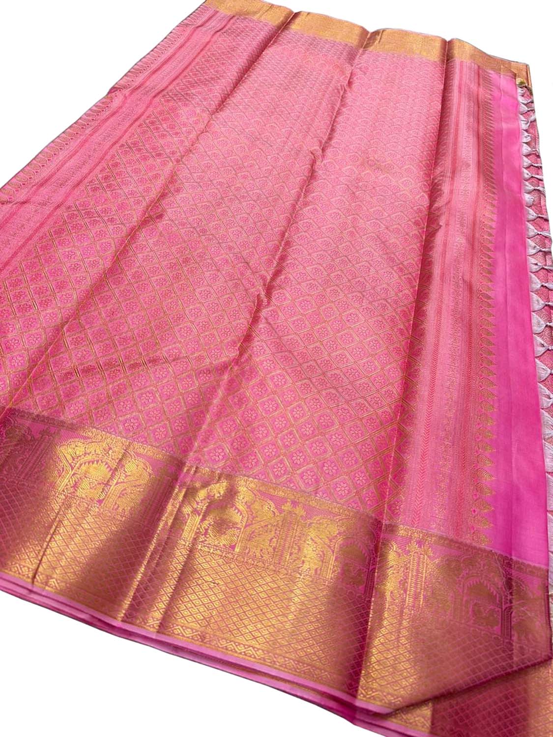 Pink Kanjeevaram Handloom Pure Silk Saree: Exquisite Elegance for Every Occasion - Luxurion World