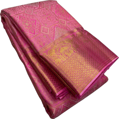 Pink Kanjeevaram Handloom Pure Silk Saree: Exquisite Elegance for Every Occasion - Luxurion World