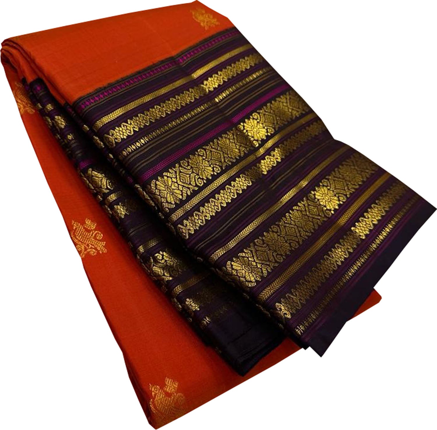 Exquisite Orange Kanjeevaram Handloom Pure Silk Saree: A Timeless Masterpiece - Luxurion World