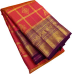 Vibrant Pink & Orange Kanjeevaram Handloom Silk Saree: Pure Elegance - Luxurion World