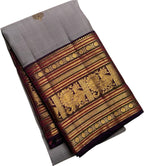 Elegant Grey Kanjeevaram Handloom Pure Silk Saree - Luxurion World