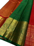 Exquisite Red Kanjeevaram Handloom Pure Silk Saree: Timeless Elegance - Luxurion World