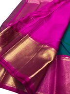 Exquisite Green Kanjeevaram Handloom Pure Silk Saree: Timeless Elegance - Luxurion World