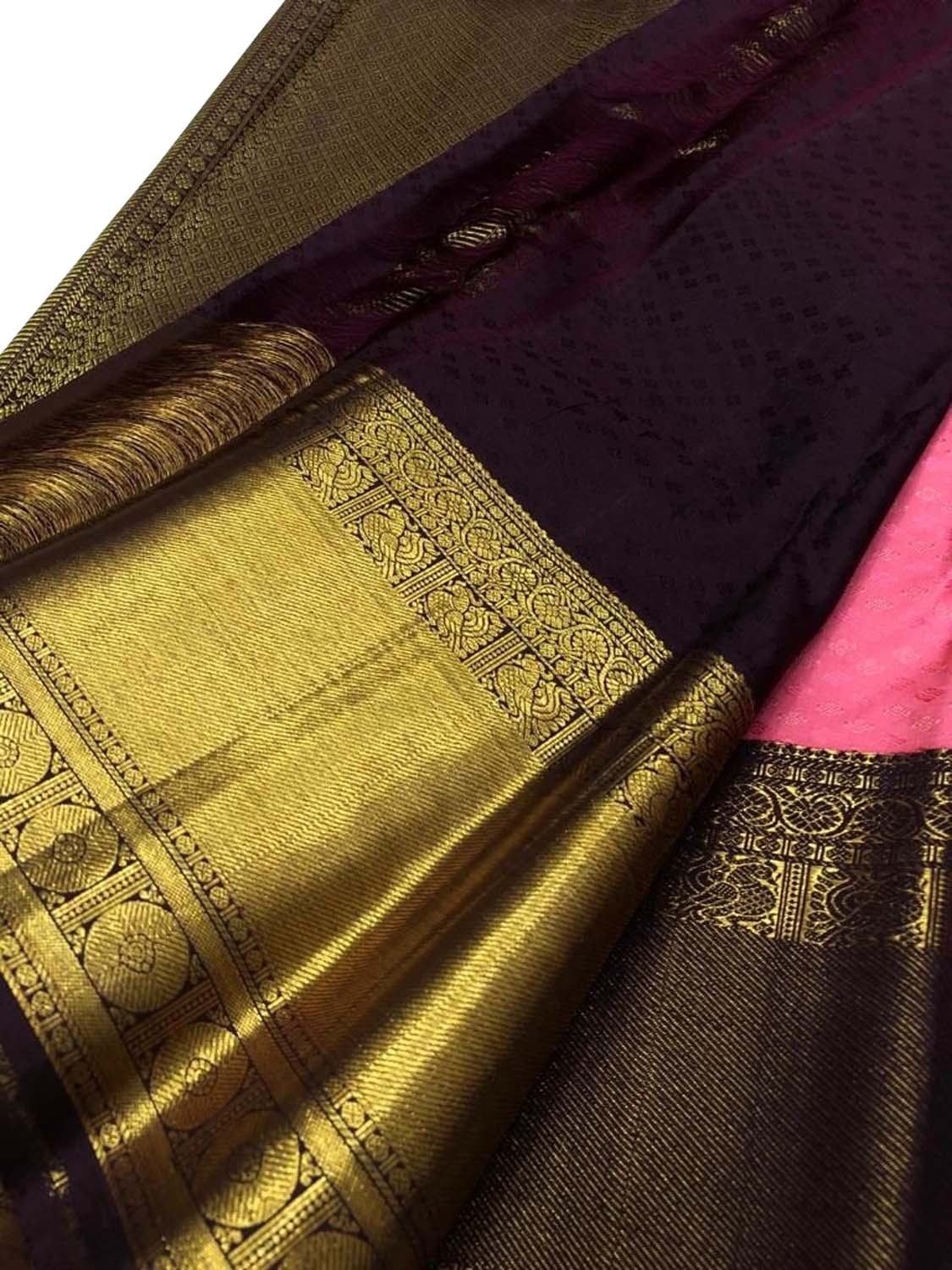 Exquisite Pink Kanjeevaram Handloom Pure Silk Saree: Timeless Elegance - Luxurion World