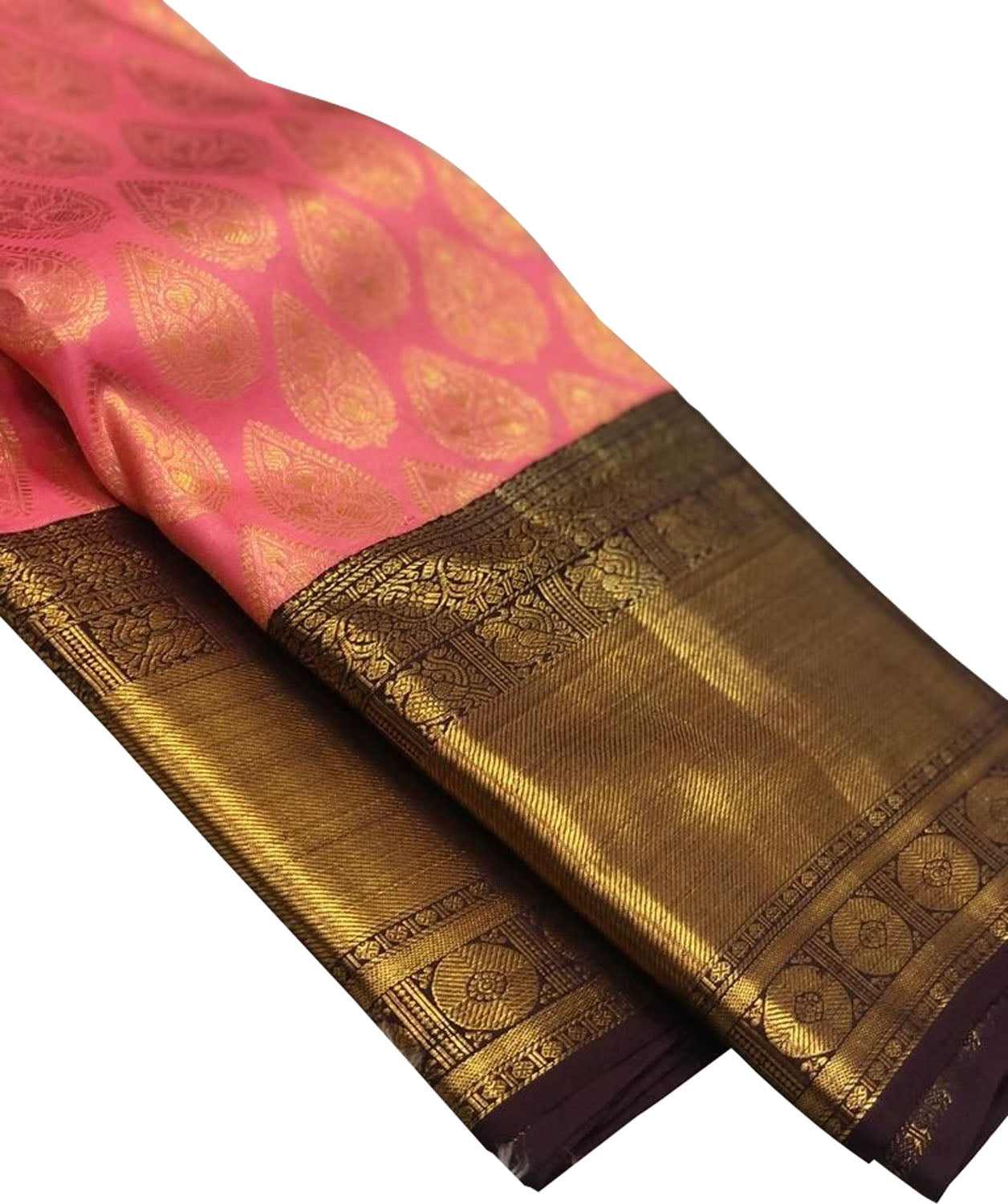 Exquisite Pink Kanjeevaram Handloom Pure Silk Saree: Timeless Elegance - Luxurion World