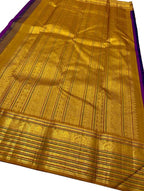 Elegant Purple Kanjeevaram Handloom Pure Silk Saree - Luxurion World