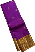 Elegant Purple Kanjeevaram Handloom Pure Silk Saree - Luxurion World