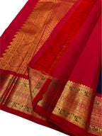Exquisite Blue Kanjeevaram Handloom Pure Silk Saree: Timeless Elegance - Luxurion World