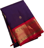 Exquisite Blue Kanjeevaram Handloom Pure Silk Saree: Timeless Elegance - Luxurion World