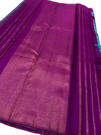 Exquisite Blue Kanjeevaram Handloom Pure Silk Saree: Timeless Elegance - Luxurion World