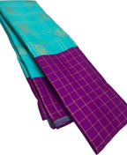 Exquisite Blue Kanjeevaram Handloom Pure Silk Saree: Timeless Elegance - Luxurion World