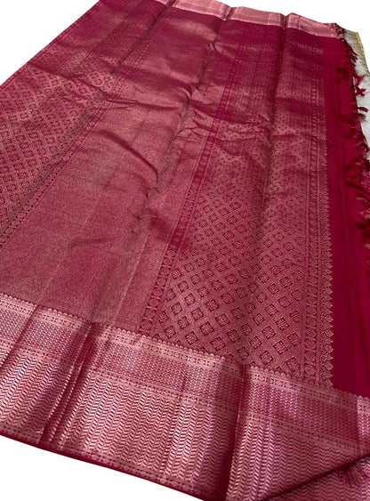 Pink Kanjeevaram Handloom Pure Silk Saree - Luxurion World