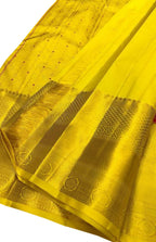 Yellow Kanjeevaram Handloom Pure Silk Saree - Luxurion World