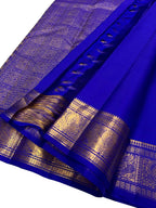 Exquisite Blue Kanjeevaram Handloom Pure Silk Saree: Timeless Elegance - Luxurion World