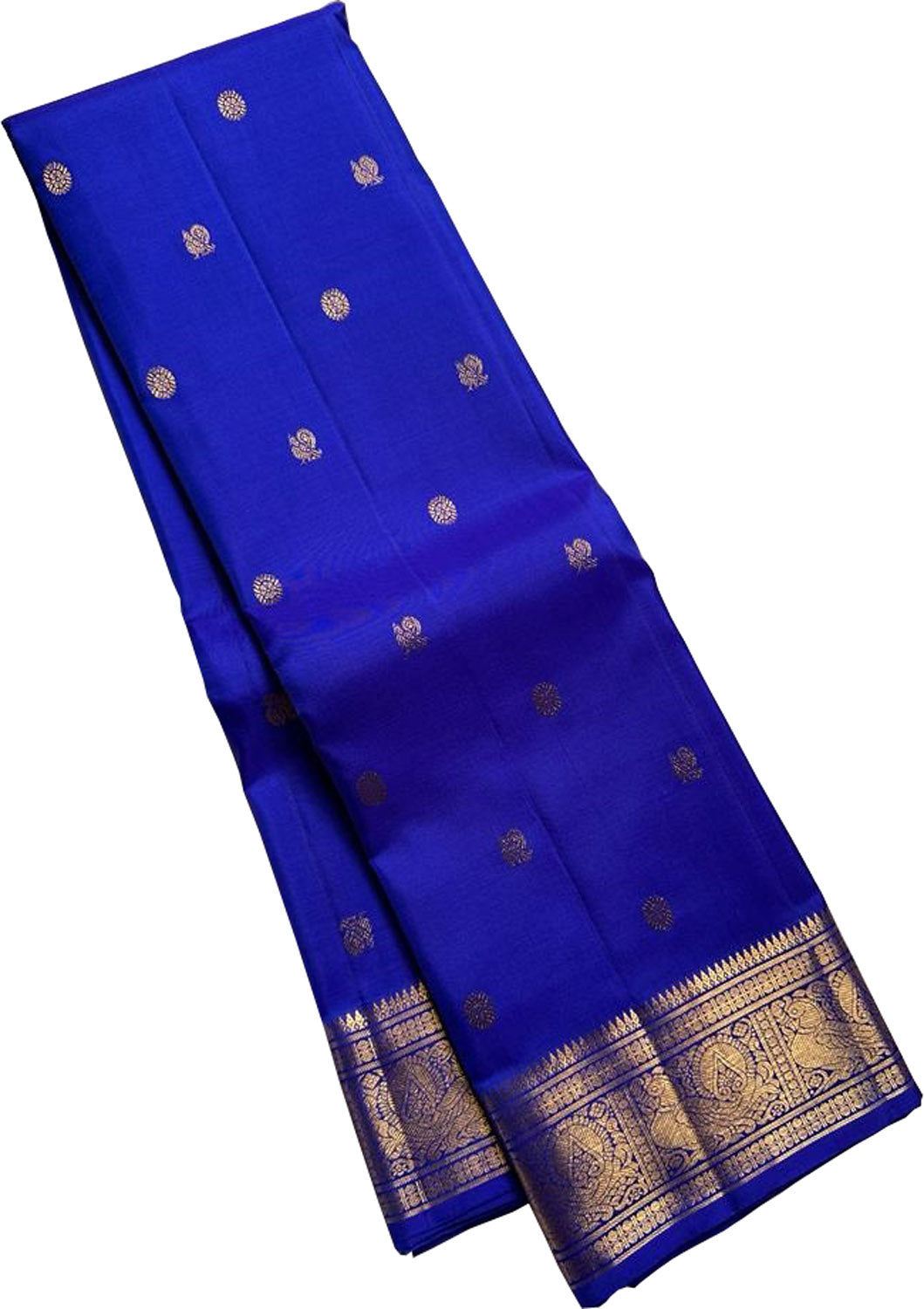 Exquisite Blue Kanjeevaram Handloom Pure Silk Saree: Timeless Elegance - Luxurion World