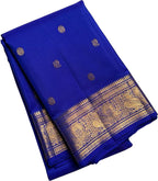 Exquisite Blue Kanjeevaram Handloom Pure Silk Saree: Timeless Elegance - Luxurion World
