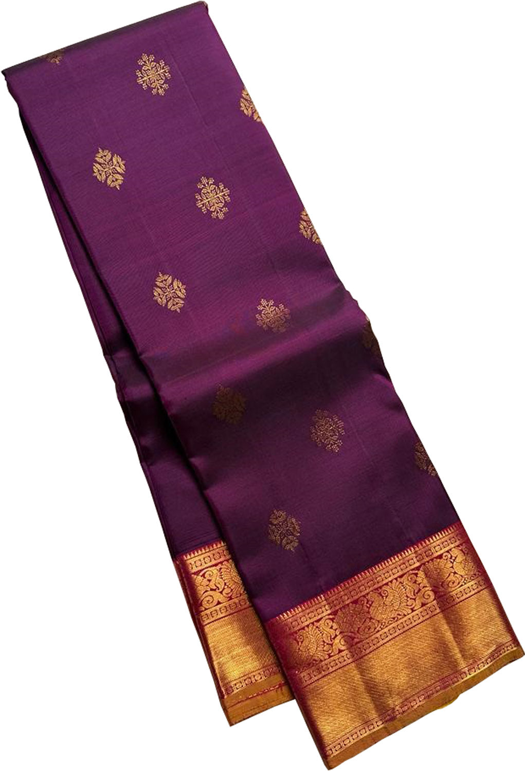 Elegant Purple Kanjeevaram Handloom Pure Silk Saree - Luxurion World