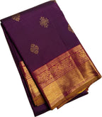 Elegant Purple Kanjeevaram Handloom Pure Silk Saree - Luxurion World