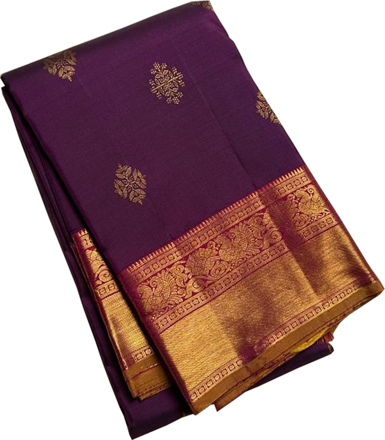 Elegant Purple Kanjeevaram Handloom Pure Silk Saree - Luxurion World